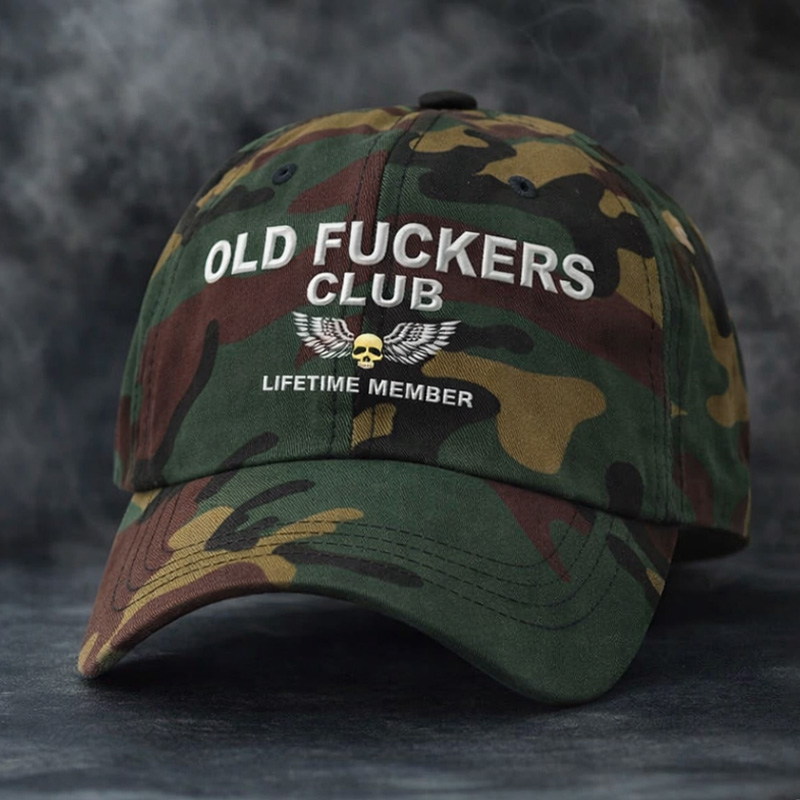 Funny Retro Funny Old Man Club Printed Casual Hat