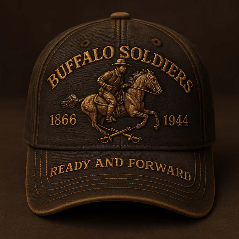 Retro Buffalo Cavalry Print Casual Hat