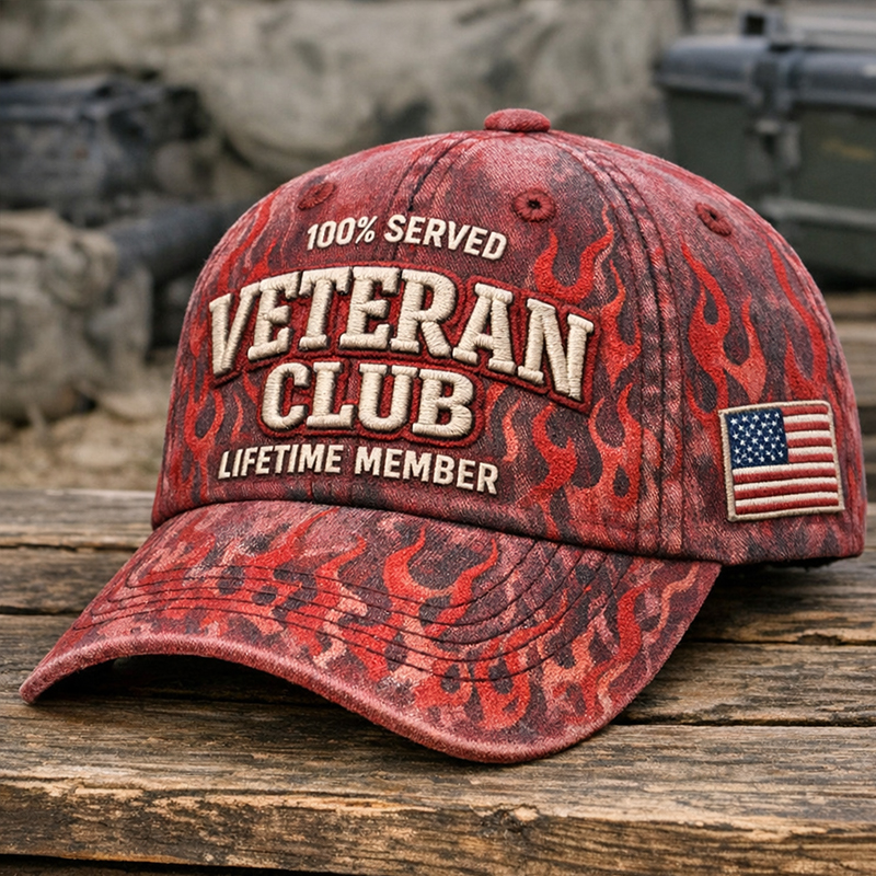 Veteran Club Art Print Casual Hat