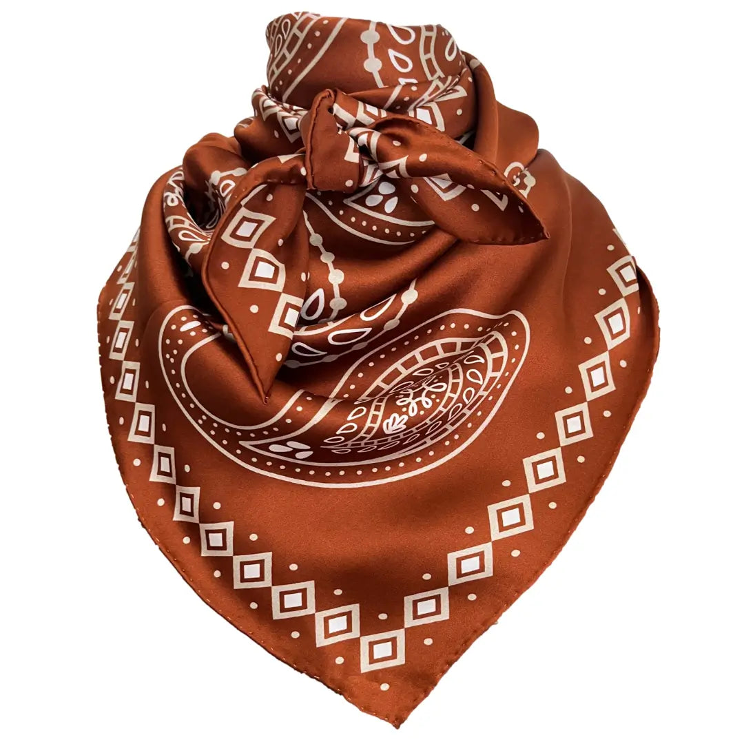 Paisley Wild Rags (Cookie) Sienna Brown Silk Scarf
