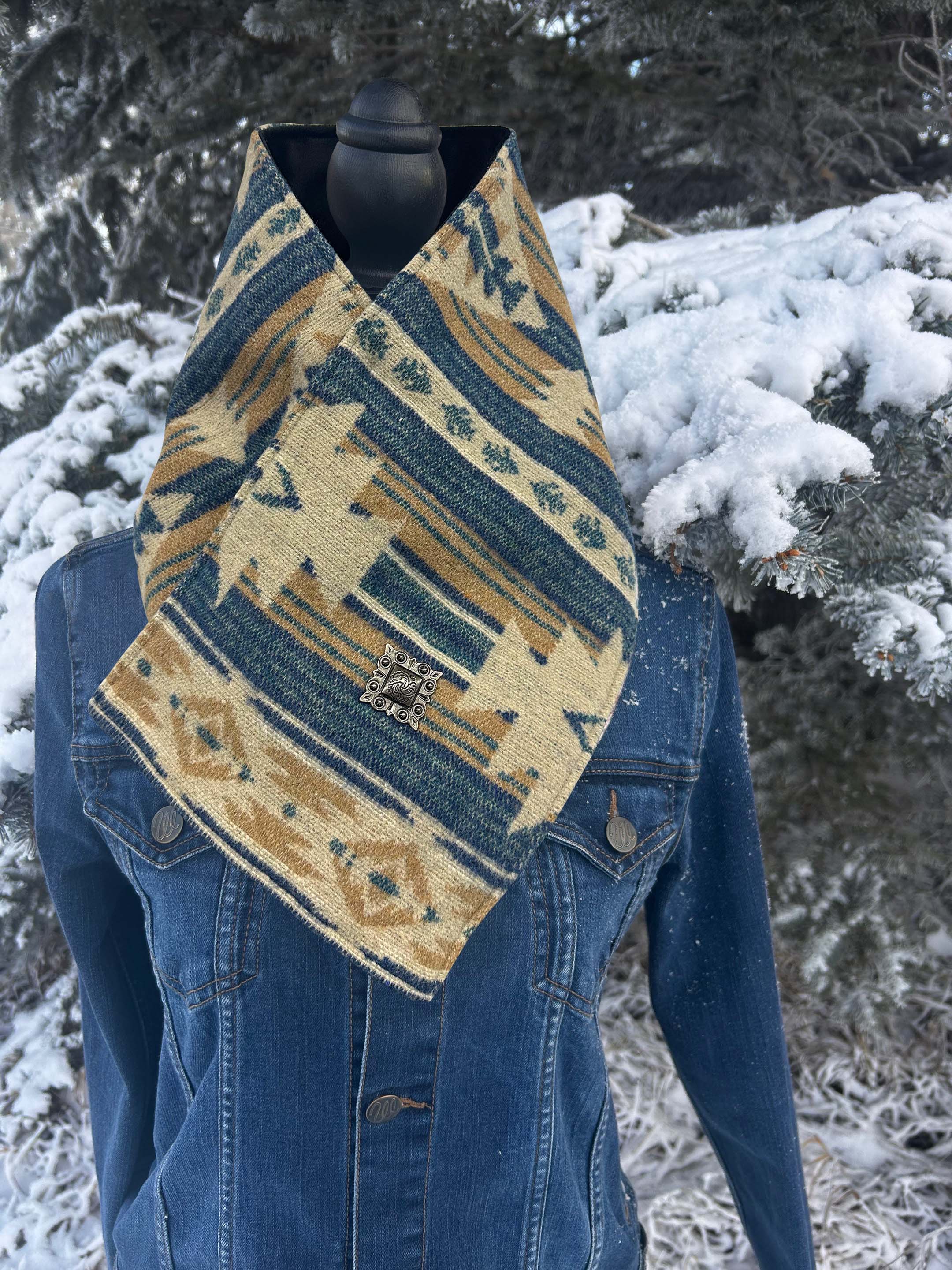Western Cowboy Aztec Warm Neck Hood