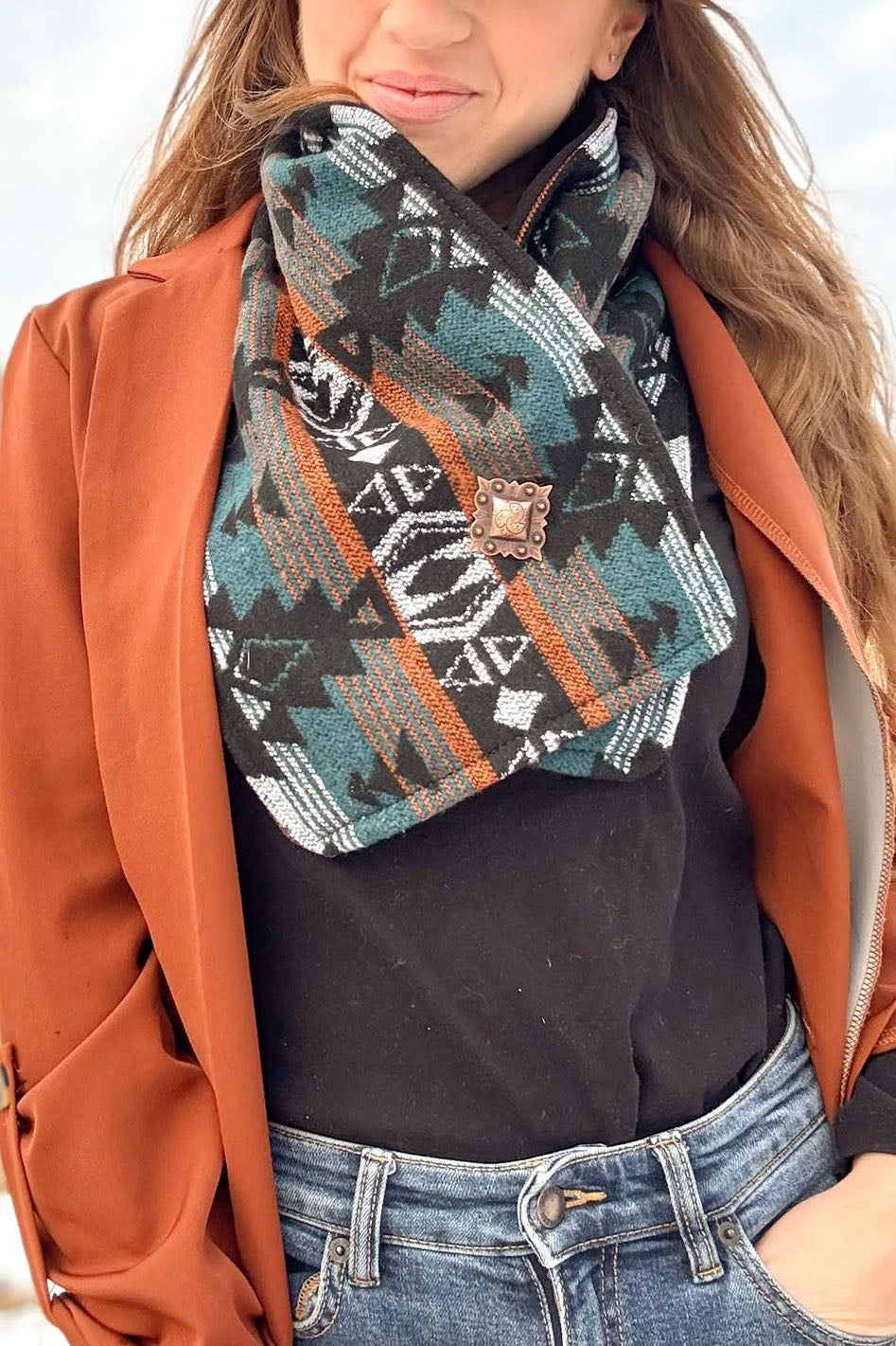 Western Cowboy Warm Neck Hood Scarf