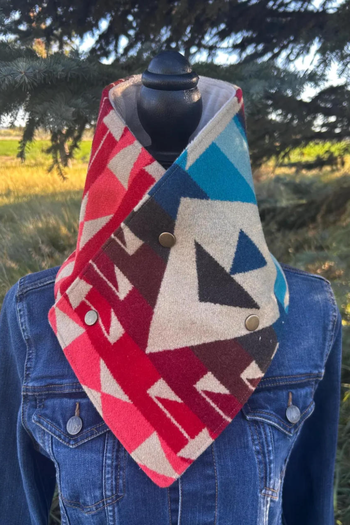 Western Cowboy Aztec Warm Neck Hood