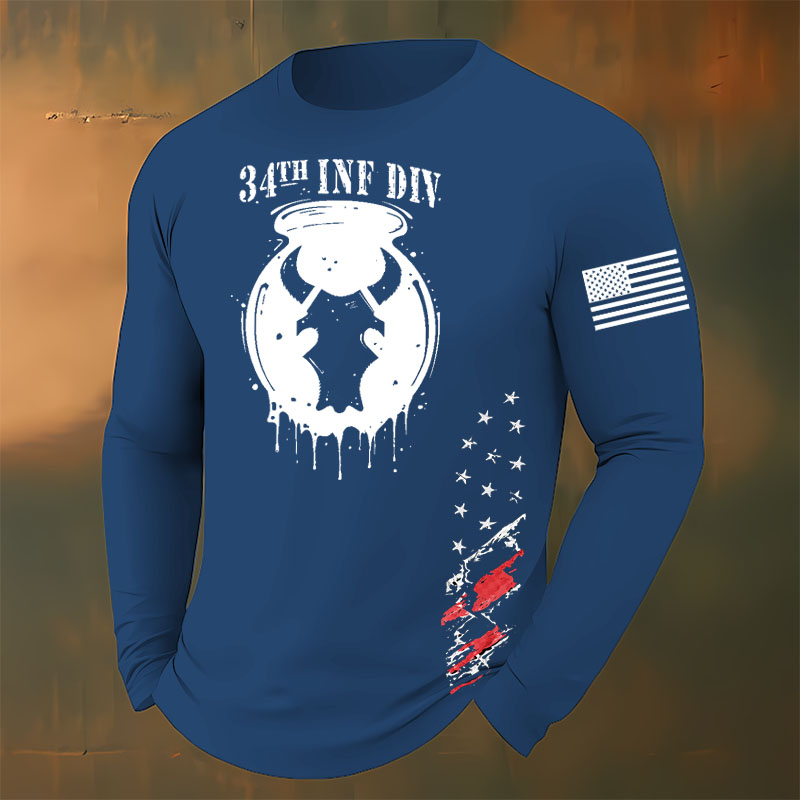 The Red Bull Division Printed Casual Long-Sleeved T-Shirt