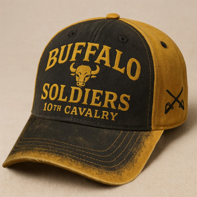 Retro Buffalo Cavalry Print Casual Hat