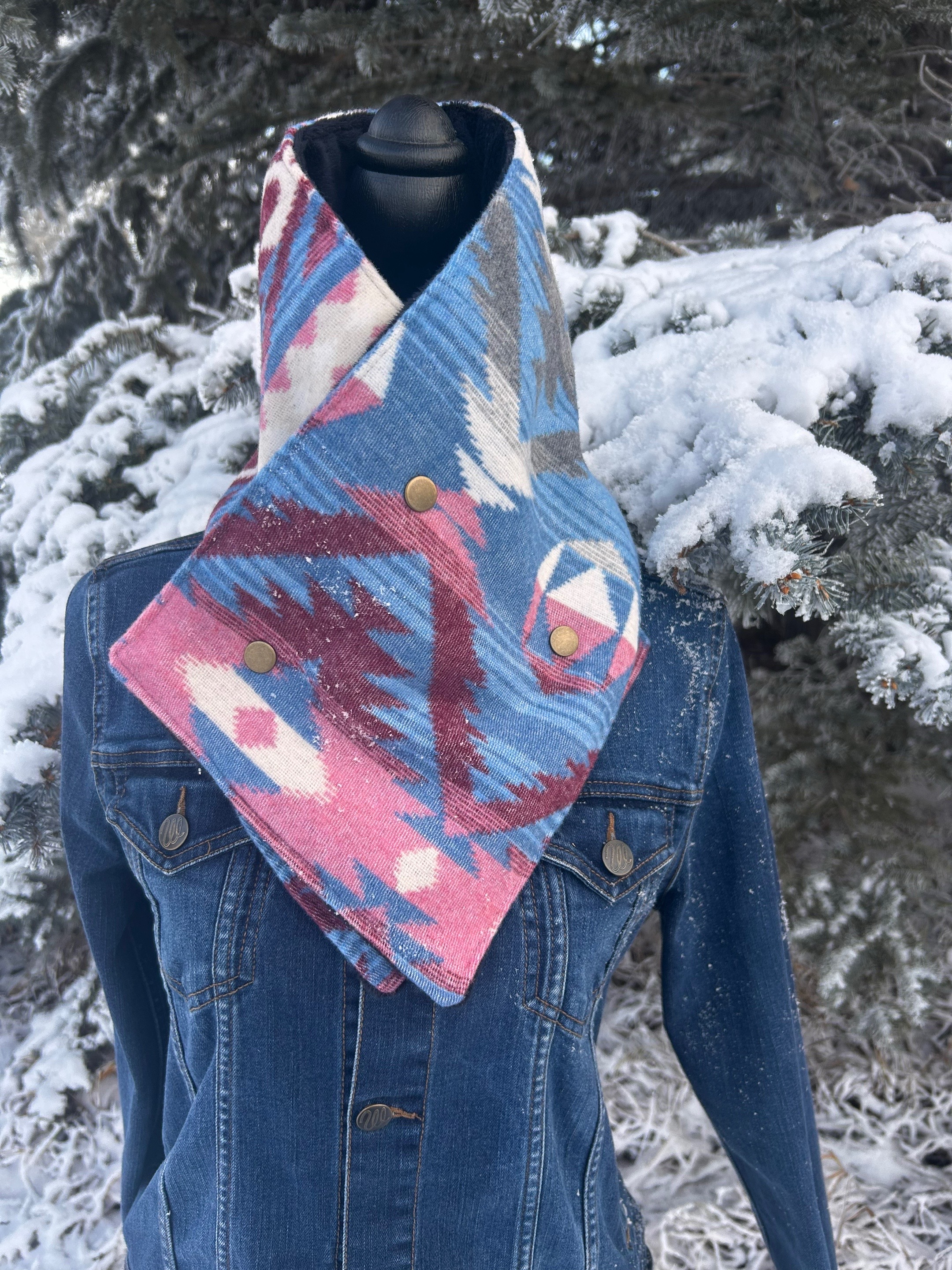 Western Cowboy Aztec Warm Neck Hood