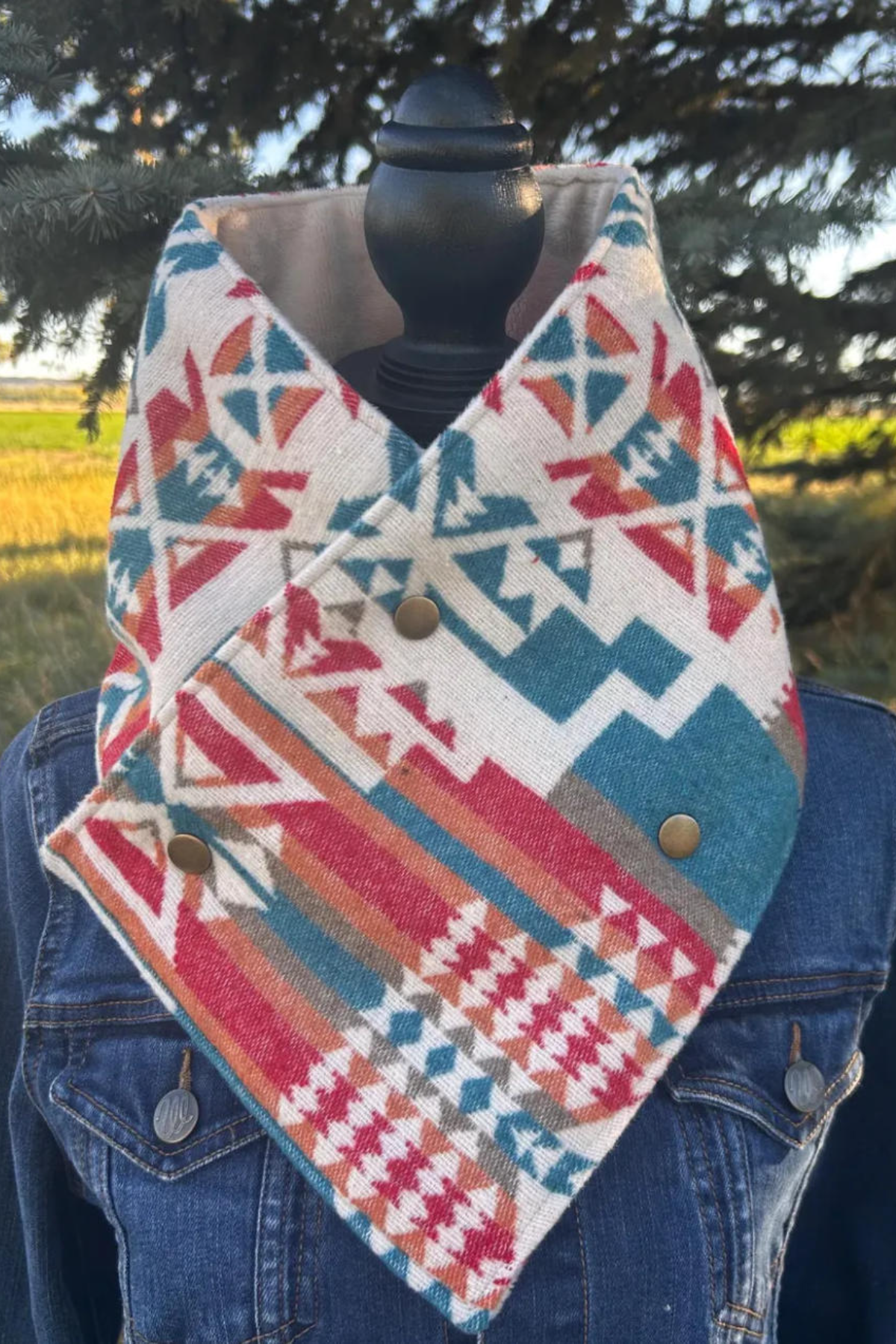 Western Cowboy Aztec Warm Neck Hood