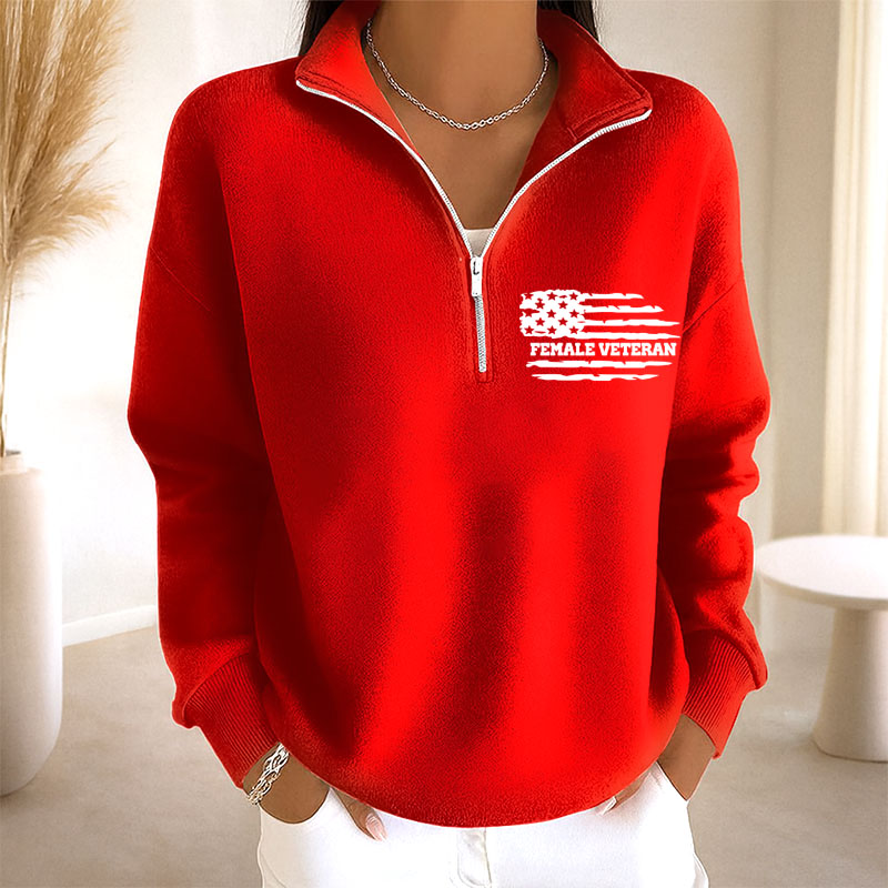 Women's Female Veterans Print Casual Sweatshirt