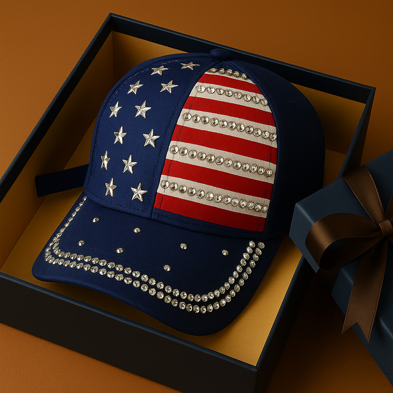 US 250th Anniversary Rhinestone Printed Casual Hat