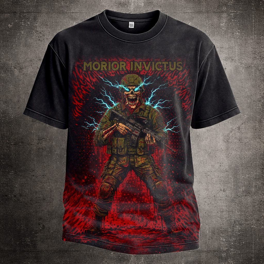 Morior Invictus Printed Casual Short Sleeve T-Shirt