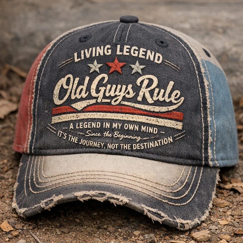 Old Guys Rule Vintage Art Print Cap