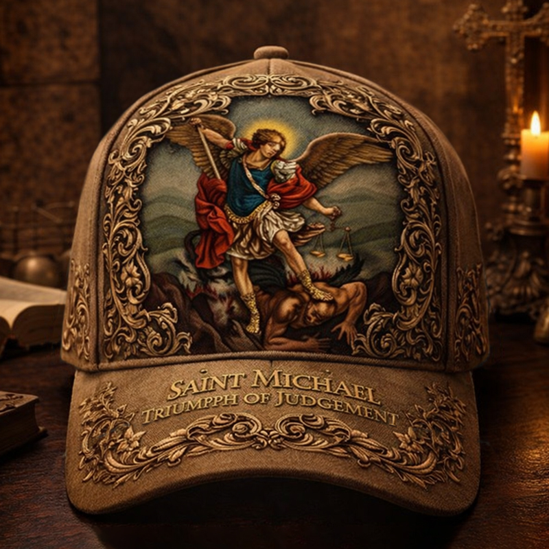 Retro St. Michael The Archangel Print Casual Hat