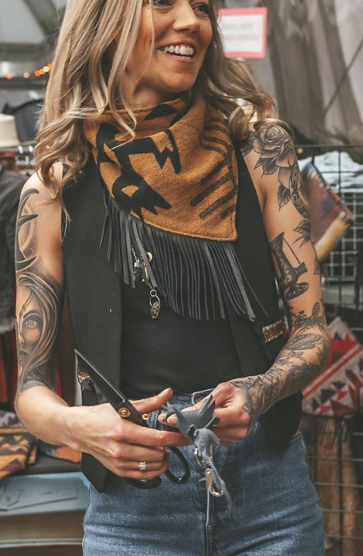 Fringe Bandana - Tan Thunderbird