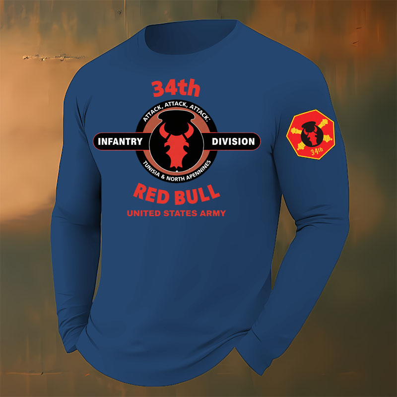 The Red Bull Division Printed Casual Long-Sleeved T-Shirt