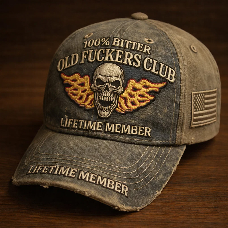 Funny Retro Funny Old Man Club Printed Casual Hat
