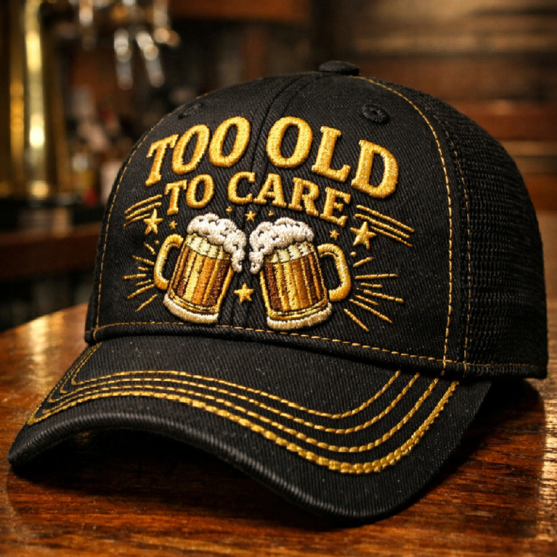 Too Old To Care Art Print Casual Cap