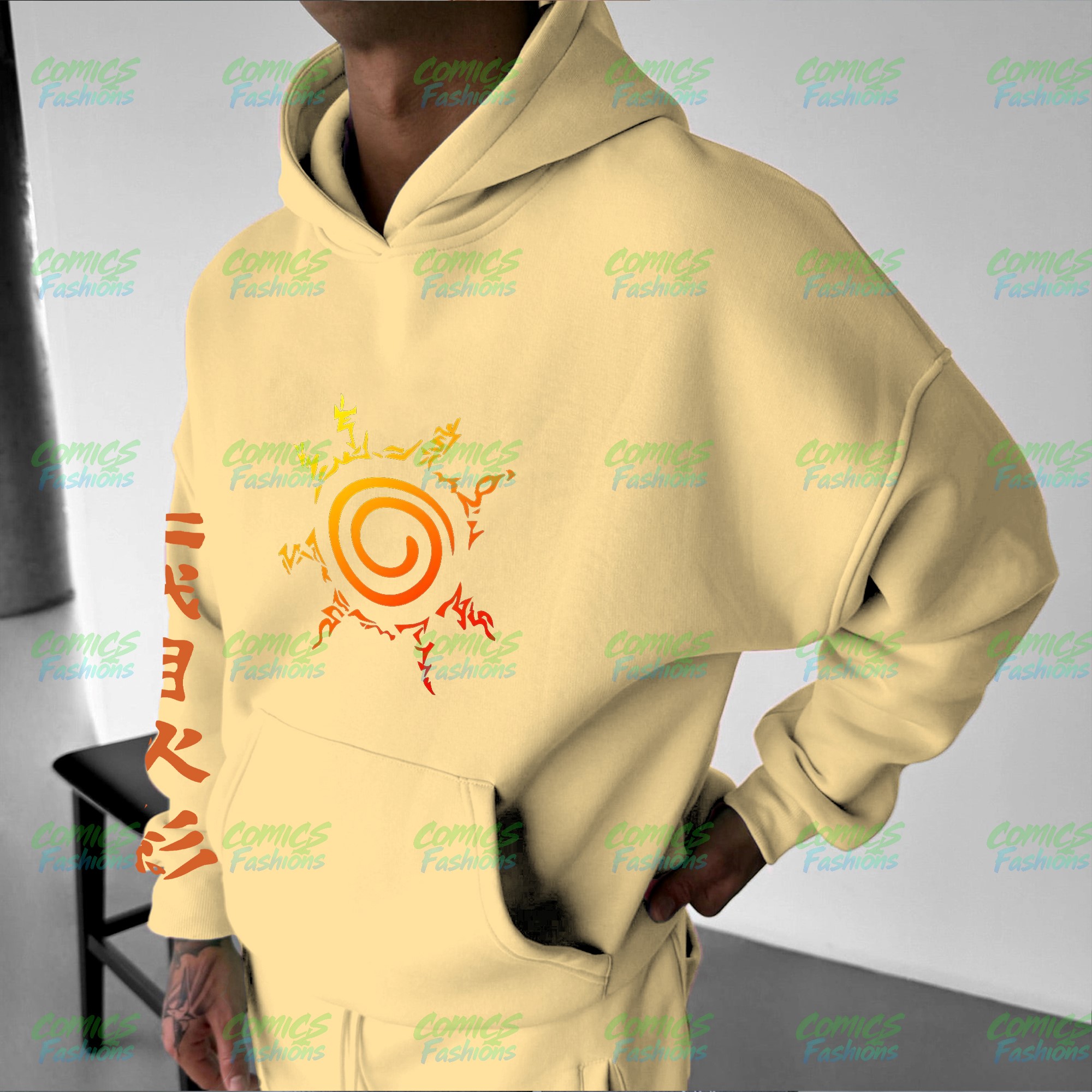 Plus Velvet Unisex Anime Graphic Streetwear Vintage Hoodie