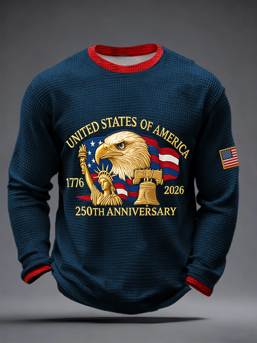 Men's USA 250th Anniversary Print Waffle T-Shirt
