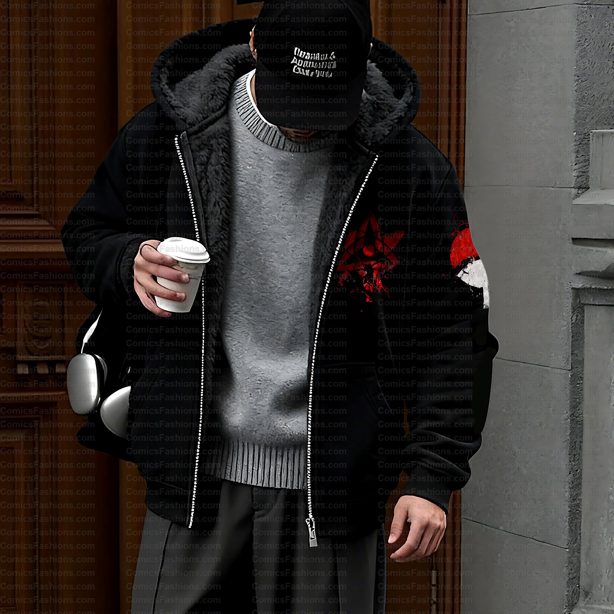 Unisex Graphic Streetwear Vintage Zipper Cardigan Plush Hoodie