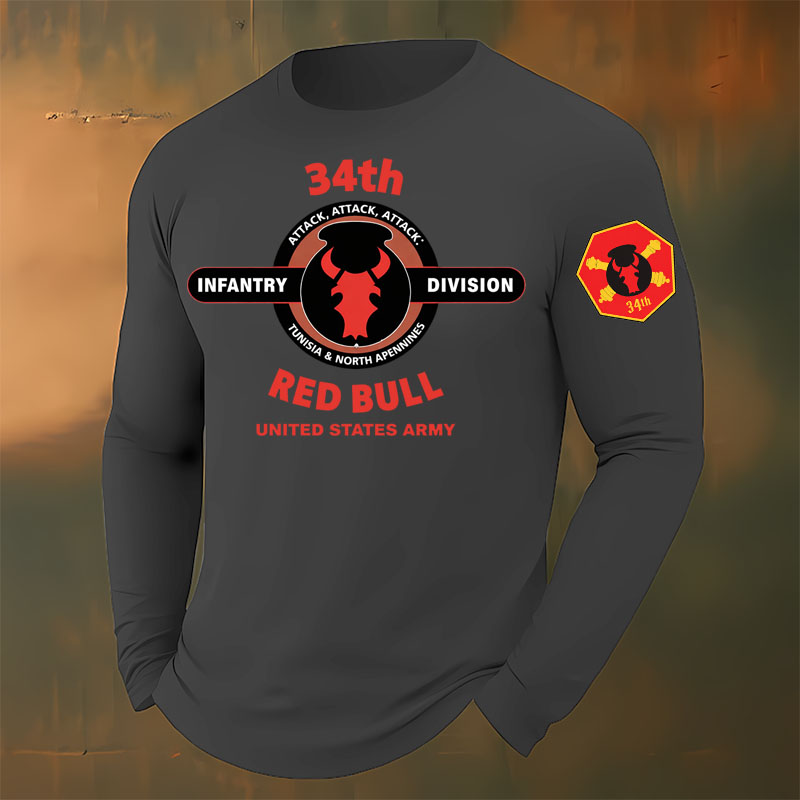 The Red Bull Division Printed Casual Long-Sleeved T-Shirt