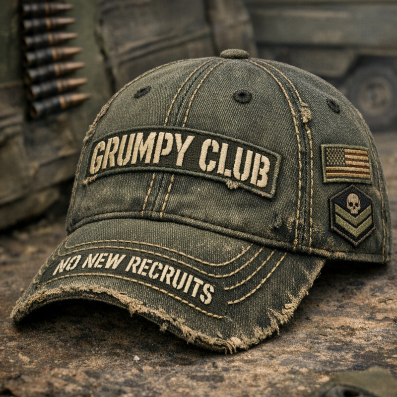 Grumpy Club Art Print Retro Casual Hat