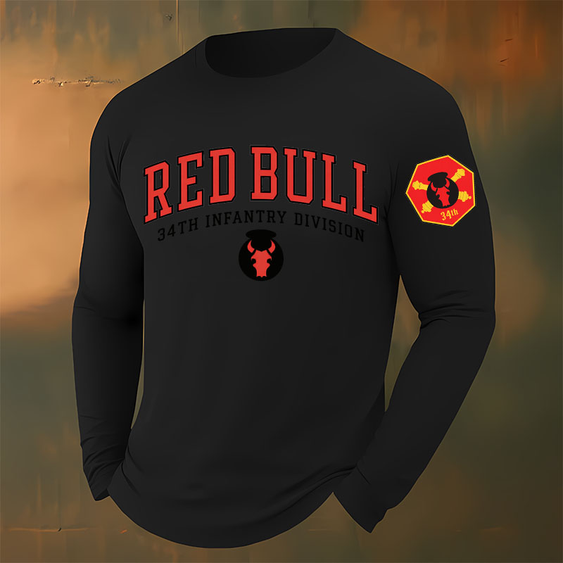 The Red Bull Division Printed Casual Long-Sleeved T-Shirt