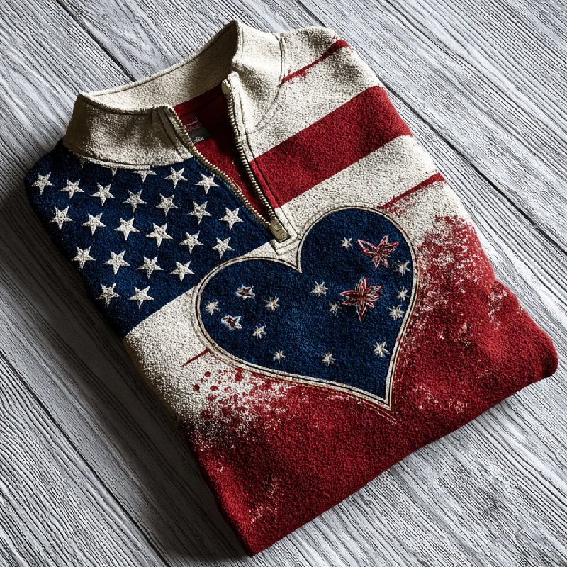 US 250th Anniversary Casual Zip-Up Sweatshirt