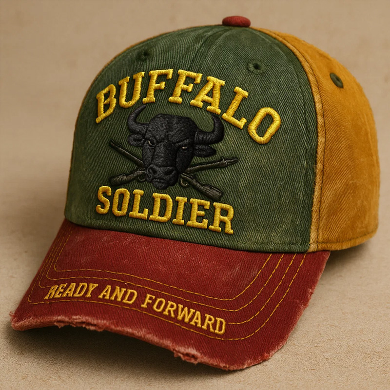 Retro Buffalo Cavalry Print Casual Hat