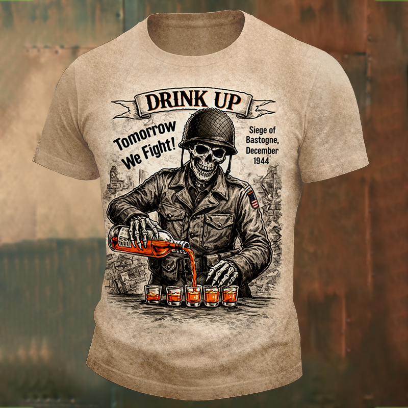 Drink Up Printed Casual Short Sleeve T-Shirt