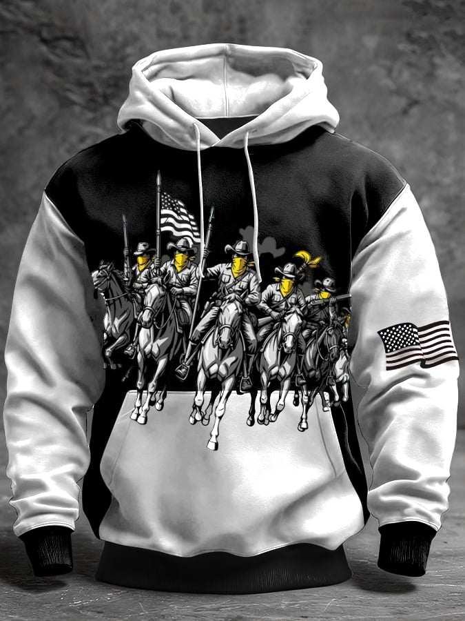 Men's Black Art Print Hoodie