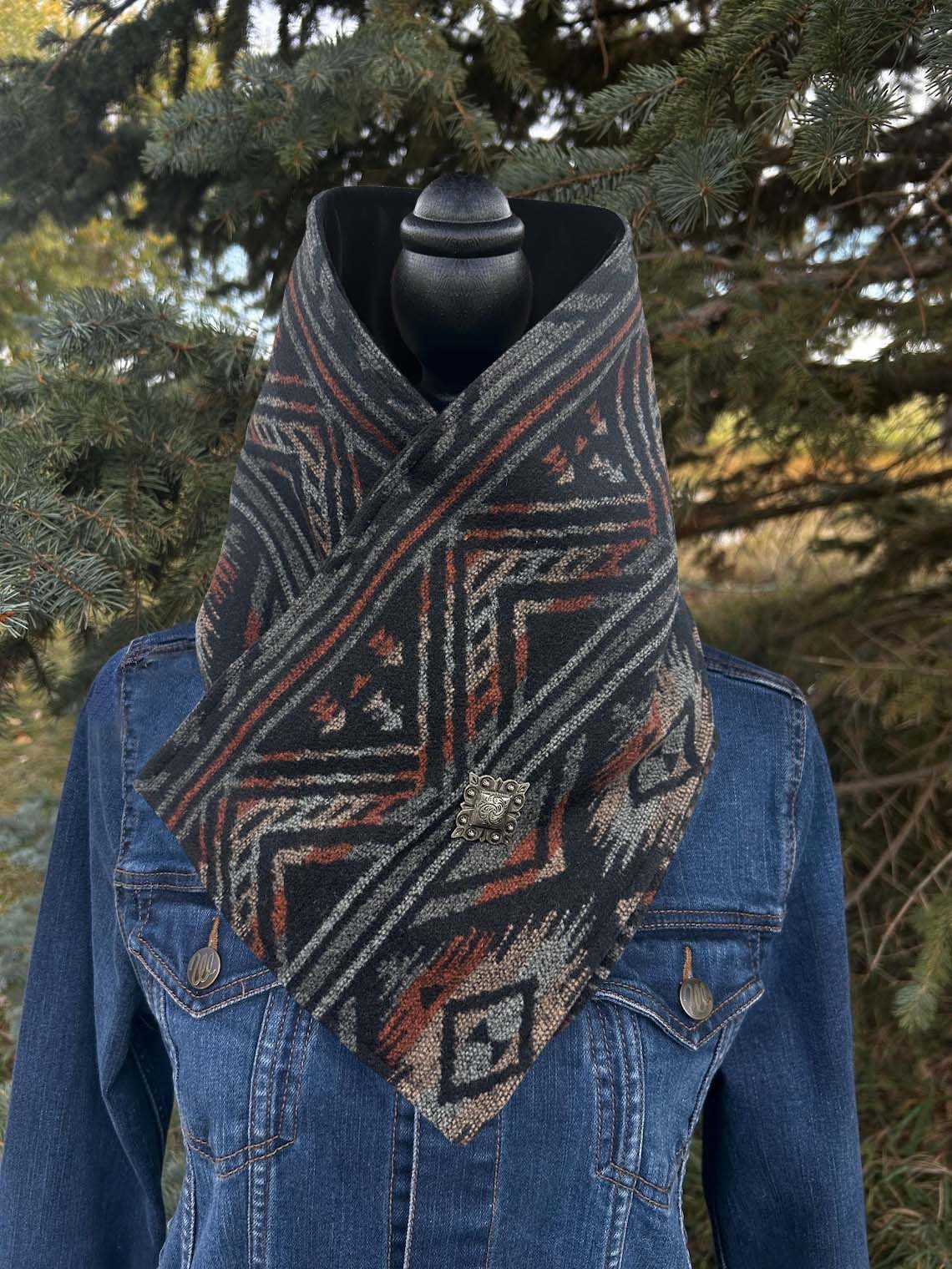 Western Cowboy Aztec Warm Neck Hood