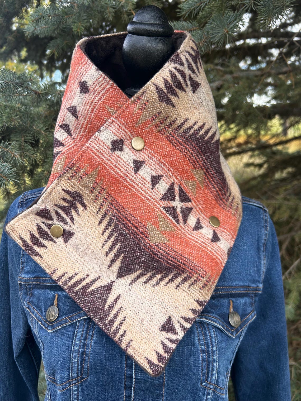 Western Cowboy Aztec Warm Neck Hood