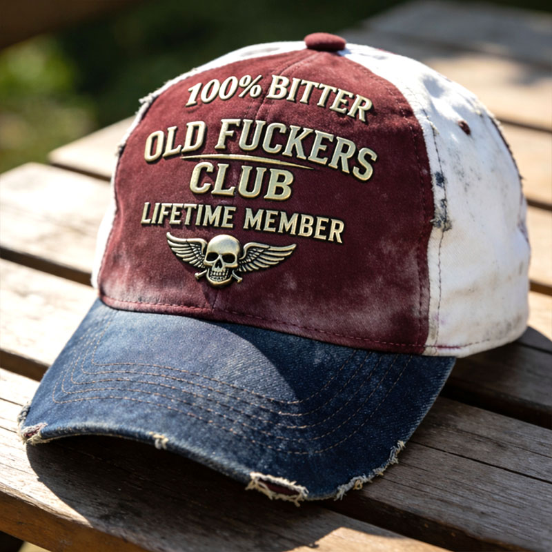 100% Bitter Old Fuckers Club Lifetime Member Vintage Printed Hat
