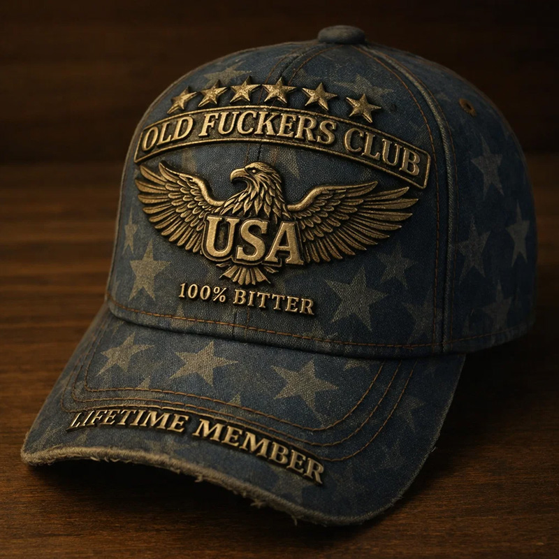 Funny Retro Funny Old Man Club Printed Casual Hat