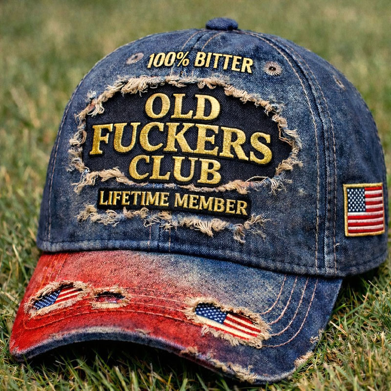 100% Bitter Old Fuckers Club Lifetime Member Vintage Printed Hat