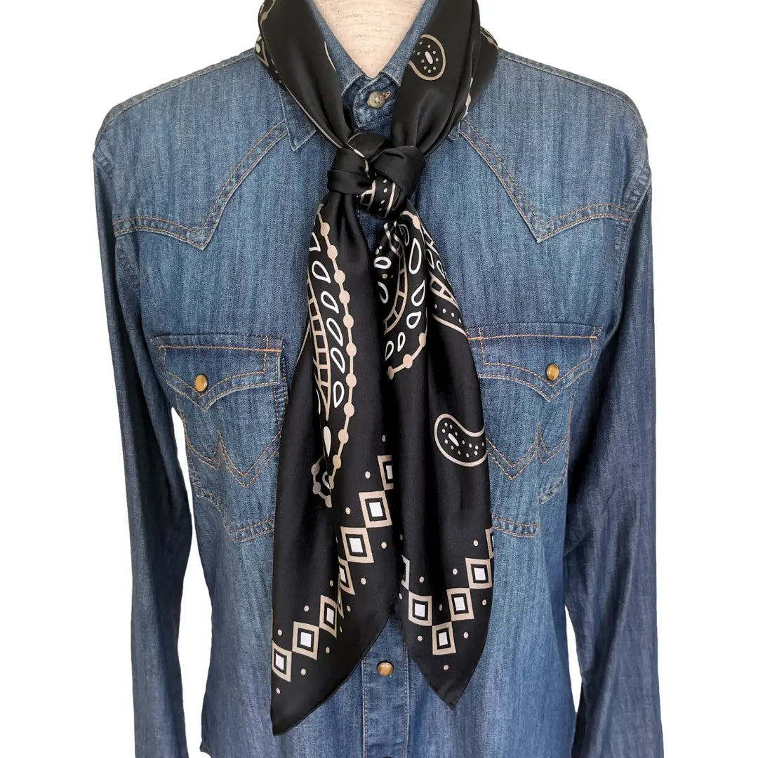 Paisley Wild Rags (Flint) | Black Silk Scarf