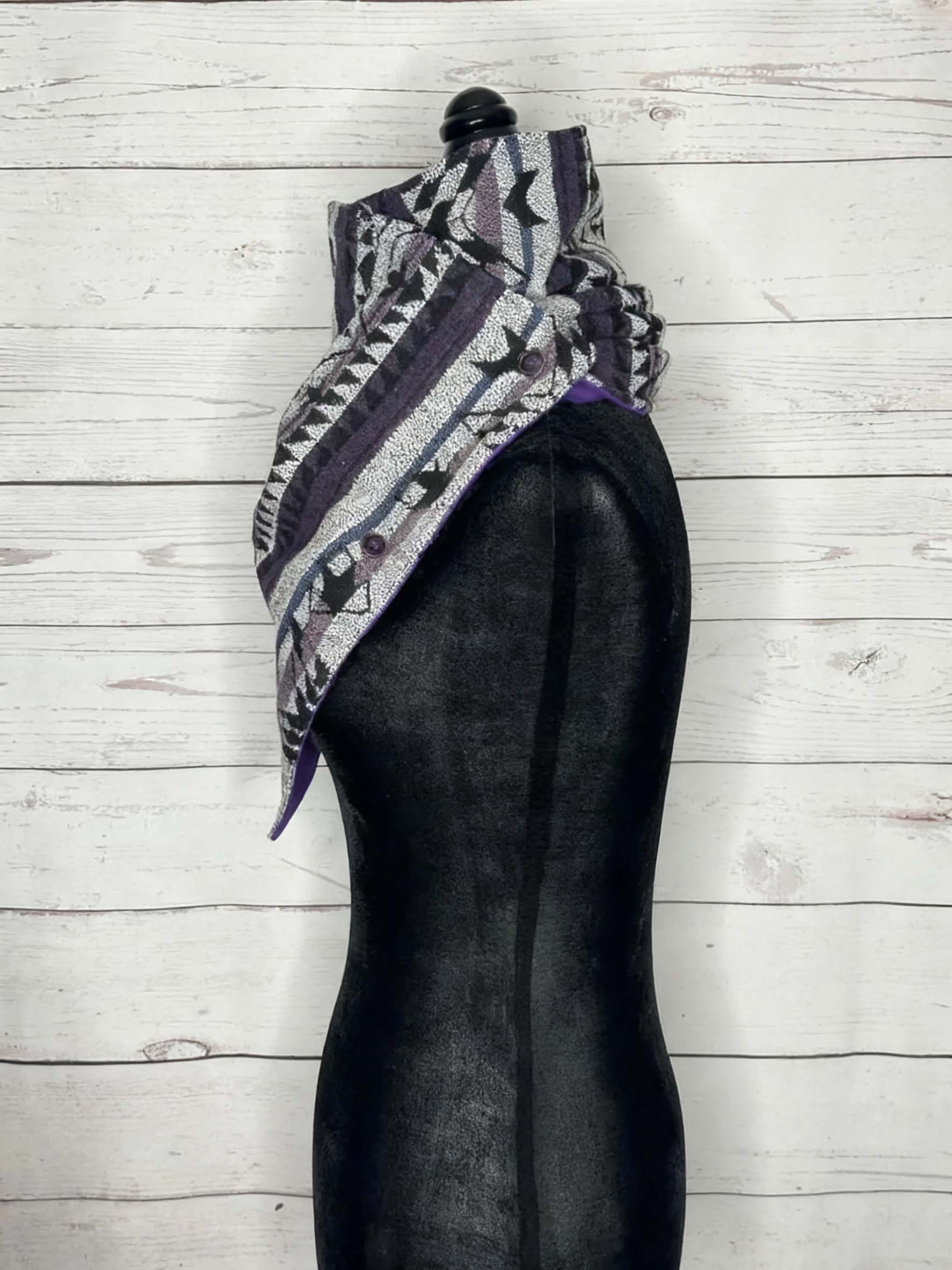 Violet Aztec Warm Neck Hood