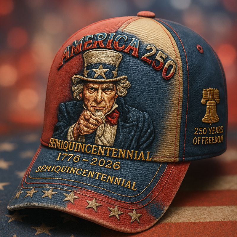 US 250th Anniversary Retro Art Print Casual Hat
