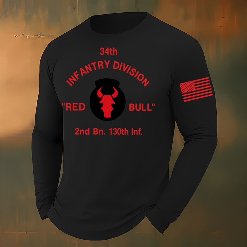 The Red Bull Division Printed Casual Long-Sleeved T-Shirt