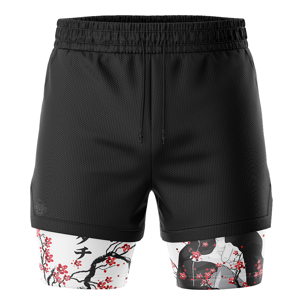 Itachi Uchiha Cherry Blossom Shippuden 2-in-1 Performance Shorts