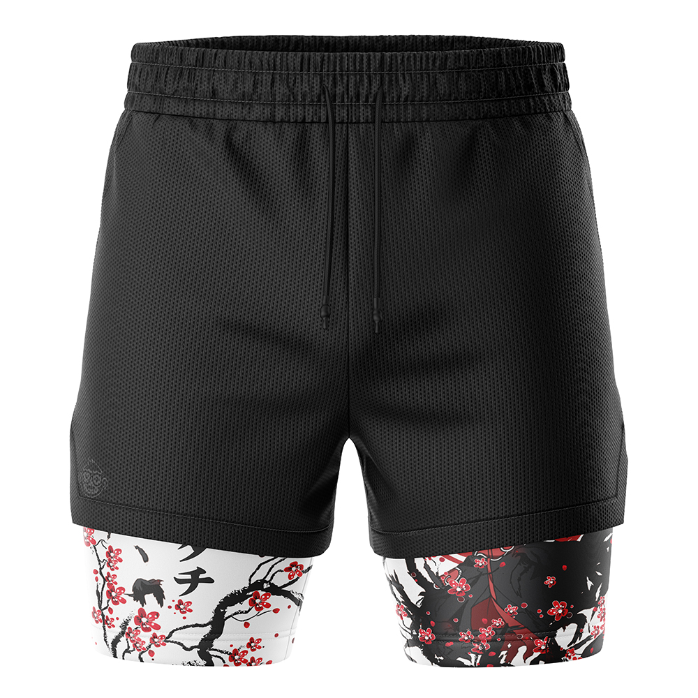 Itachi Uchiha V4 Cherry Blossom Shippuden 2-in-1 Performance Shorts