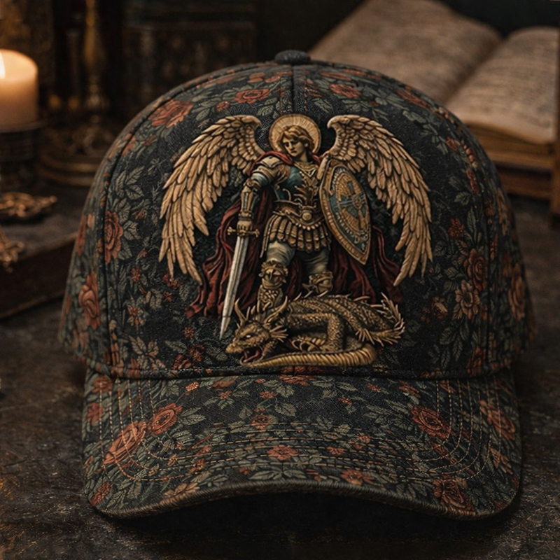 Retro St. Michael The Archangel Print Casual Hat