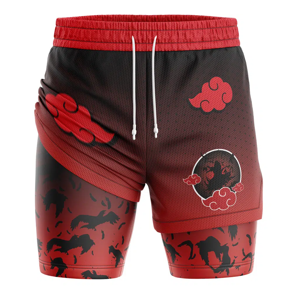 Itachi Akatsuki Shippuden 2-in-1 Performance Shorts