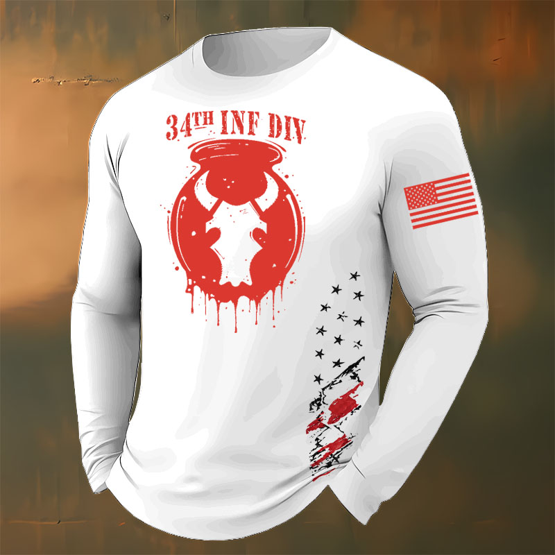 The Red Bull Division Printed Casual Long-Sleeved T-Shirt