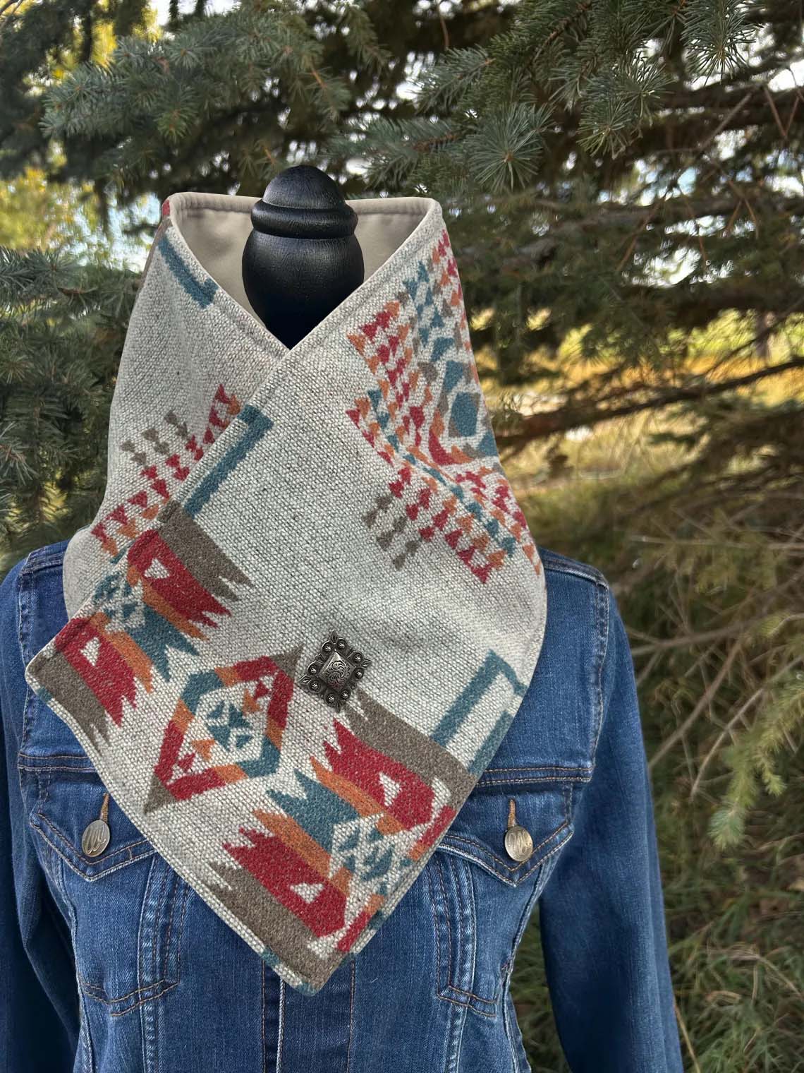 Western Cowboy Aztec Warm Neck Hood