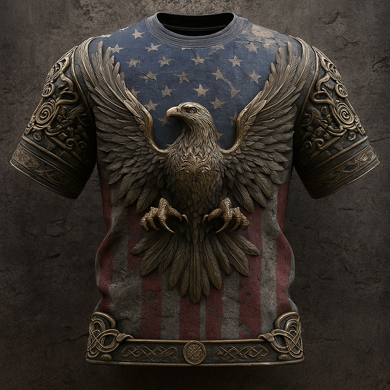 US 250th Anniversary Printed Short-Sleeved T-Shirt