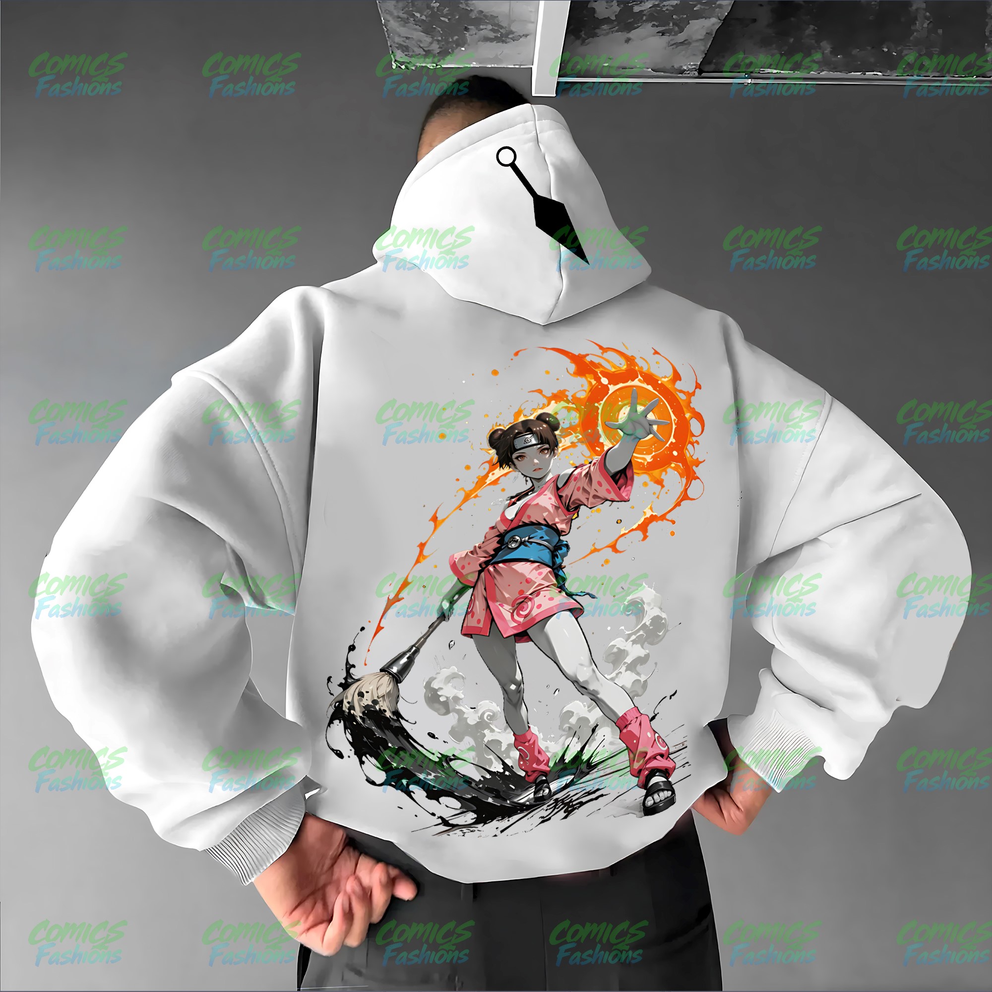 Plus Velvet Unisex Anime Graphic Streetwear Vintage Hoodie