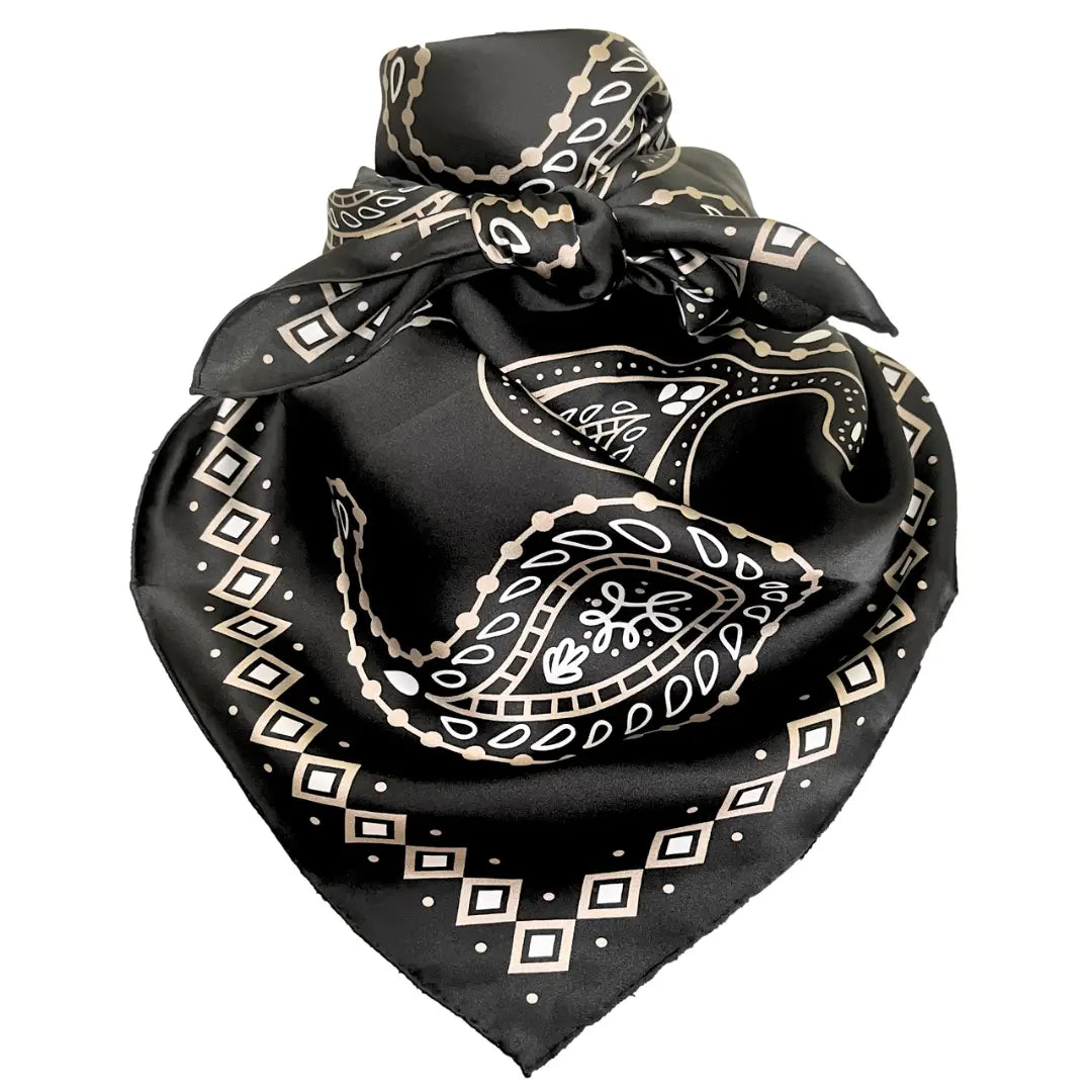 Paisley Wild Rags (Flint) | Black Silk Scarf