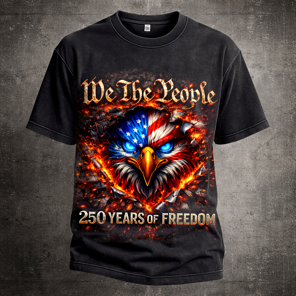 US 250th Anniversary Printed Casual Short Sleeve T-Shirt