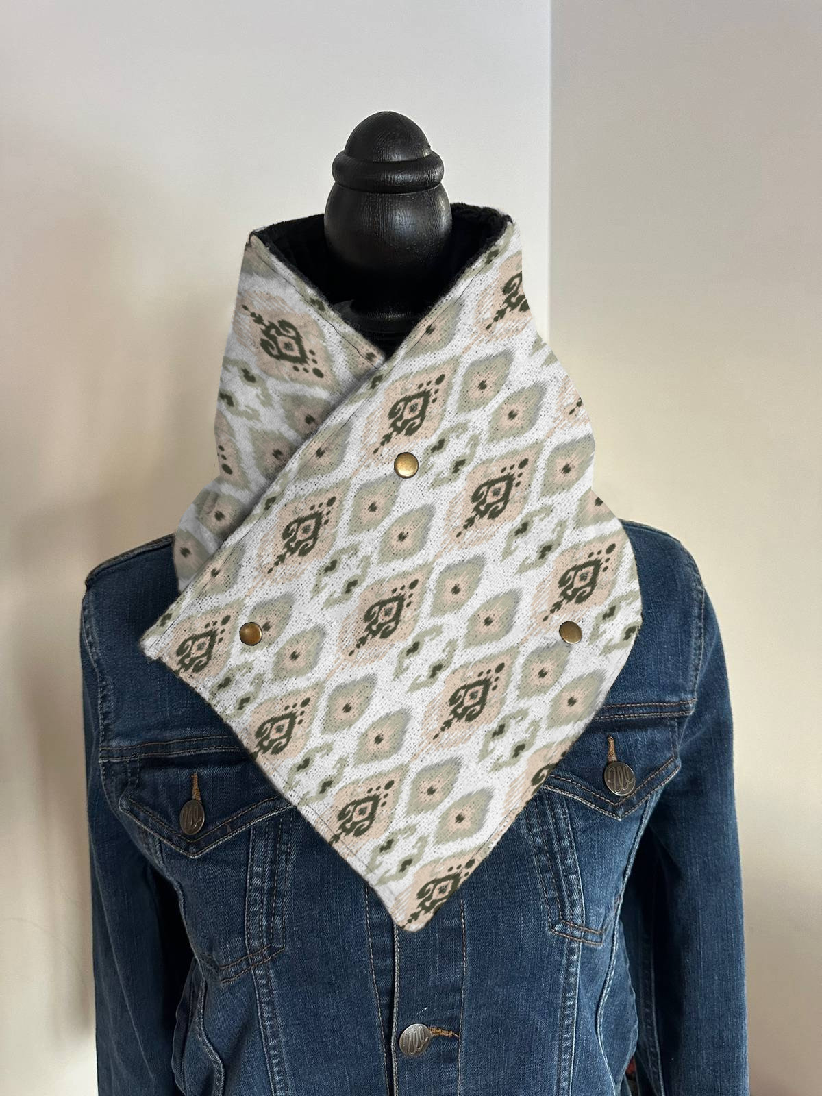 Western Cowboy Brown Aztec Warm Neck Hood